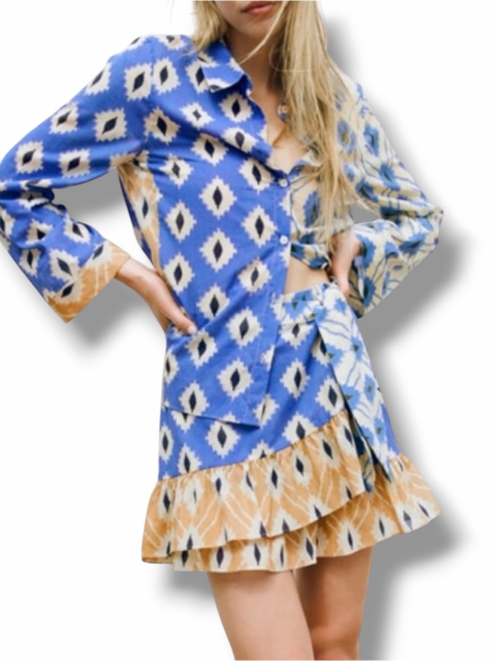 Zara Astrid skirt and button down top set